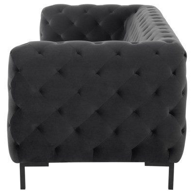 Designer Schwarzer Dreisitzer Chesterfield 3-er Moderne Couch