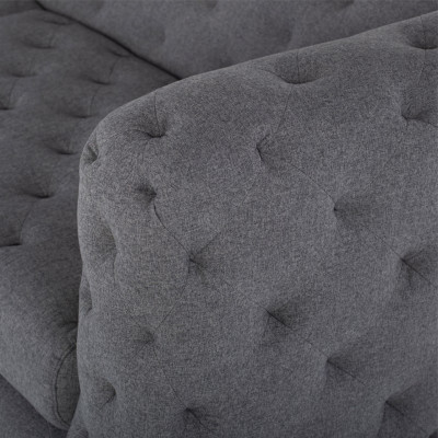 Grauer Polster Chesterfield 3-Sitzer Luxus Wohnzimmer Couch