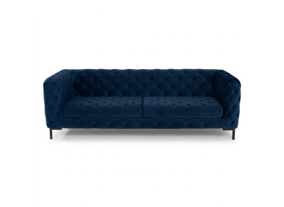 Stilvoller Blauer Chesterfield 3-Sitzer Wohnzimmer Luxus Couch