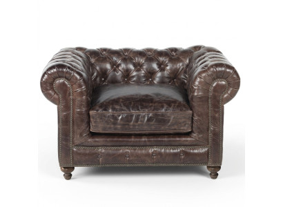 jvmoebel ® - Leder Sofa Couch - Braun Sessel Polster Einsitzer Couch Garnitur