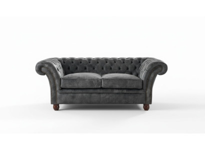 Chesterfield Sofa Couch Polster Stoff Leder Couchen Polster Garnitur 2 Sitzer