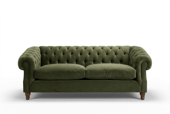 Grüner Polster Chesterfield Dreisitzer Designer Luxus 3-er Couch