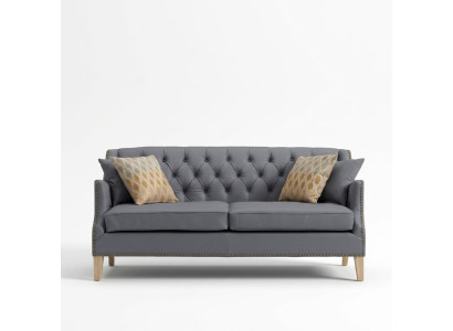 Couch Graue Chesterfield Büro Sofa Emfpangs Couchen Leder Textil Neu jvmoebel ®