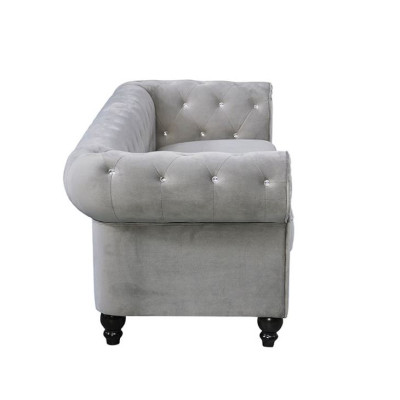 Grauer Chesterfield 3-er Luxus Wohnzimmer Couch Designer Sofa