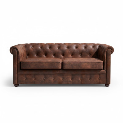 Luxuriöses Chesterfield-Sofa aus Kunstleder für das Wohnzimmer 