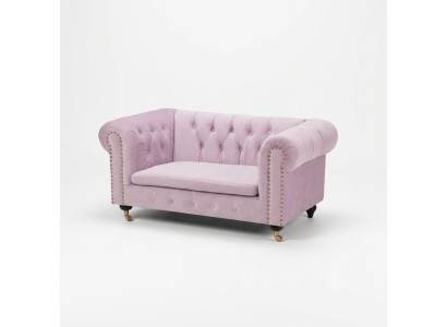 jvmoebel ® Leder Sofa Couch - Design Polster Dreisitzer Couch Garnitur Rosa Neu