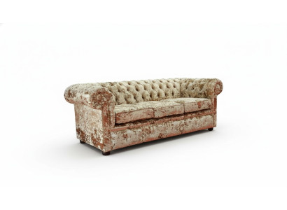 Designer Wohnzimmer Sofa - Textil Samt Stoff Bezug - Klassische Couch
