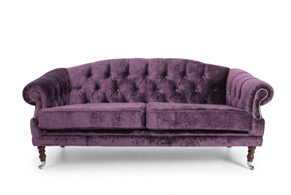 Barock Rokoko Sofa Couch Textil Samt Chesterfield - Designer Couchen