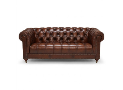 Klassische Leder Couch - Braune Chesterfield Stoff Sofa 3 Sitzer Neu jvmoebel ®
