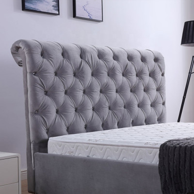 Design Chesterfield Bett Textil Polster Leder Hotel Betten Schlafzimmer Neu Samt