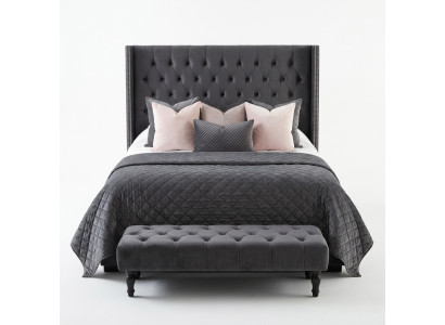 Großes Stoff Bett Chesterfield Design Gepolsterte Textil Designer Doppelbetten