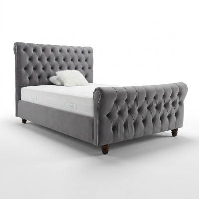 Chesterfield Bett Design Schlafzimmer Englisches Betten 200x200cm Textil Polster