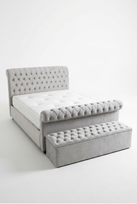 Englisches Designer Schlafzimmer Polster Betten Doppel Bett Hotel Chesterfield