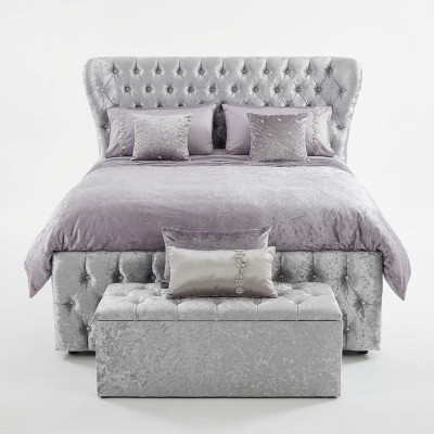Chesterfield Turkis Grün Designer Bett Schlafzimmer Textil Leder Polster 180x200 cm
