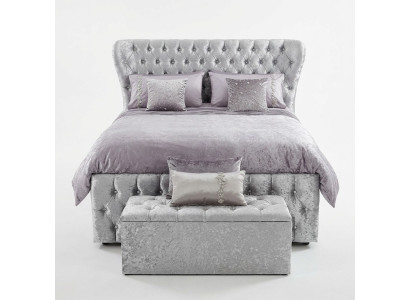 Chesterfield Turkis Grün Designer Bett Schlafzimmer Textil Leder Polster 180x200 cm