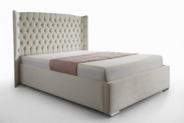 Chesterfield Bett Design Schlafzimmer Englisches Betten 180x200cm Textil Polster