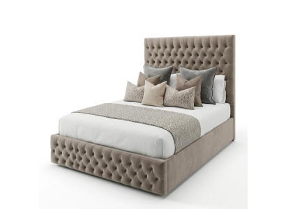 Chesterfield Bett Design Schlafzimmer Englisches Betten 200x200cm Textil Polster