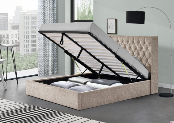 Chesterfield Bett Design Schlafzimmer Englisches Betten 180x200cm Textil