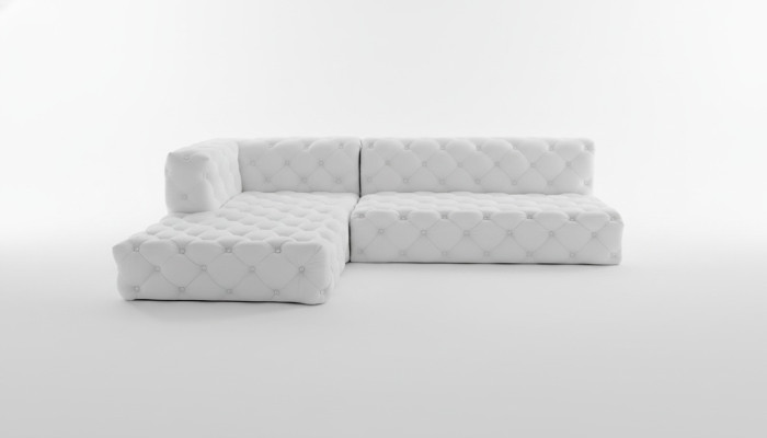Design Ecksofa Couch Leder Polster Sofa Eckgarnitur Kristallsteine Ecksofa Neu