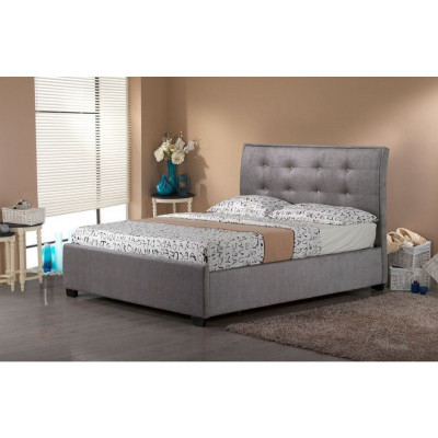 Designer Chesterfield Taupes Luxus Doppelbett Polster Gestell