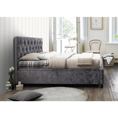 Chesterfield Designer Bett Schlafzimmer Textil Leder Polster 140/160/180/200 cm
