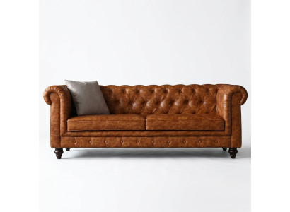 Chesterfield Leder Polster Design Sofa Luxus Couch Klassische Sofa 3 Sitzer Neu