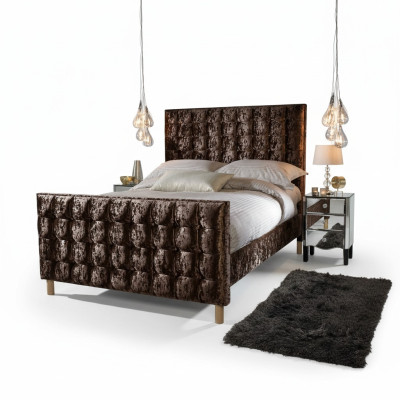 Chesterfield Bett Polsterbett Doppelbett Betten Big XXL Designer Luxus Bett Samt