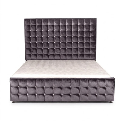 Designer schwarzes Chesterfield Bett mit Kristallsteinen Luxus Möbel