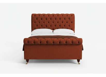 Chesterfield rotes Bett schickes Chesterfield Doppelbett Designer Möbel