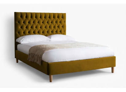 Chesterfield Design Polster Englisches 140/160/180x200 Betten Doppelbett Gelb