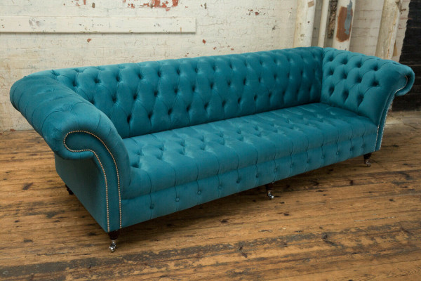 Chesterfield Couch xxl big sofa couchen samt leder textil polster sofas 4 sitzer