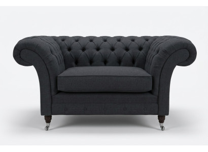 Couch Polster Design Sofa Schwarz Schwarz 1,5er Sitz Sofas Möbel Chesterfield