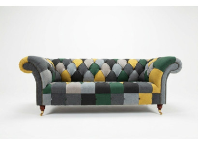 Dreisitzer Couch Polster Design Sofa 3er Sitz Sofas Zimmer Möbel Grün Moderne