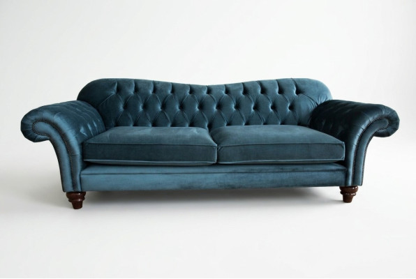 Chesterfield 4 Sitzer Couch Polster Textil Couchen Wohnzimmer Sofa