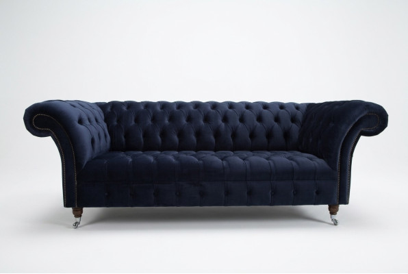 Dunkel-blauer Chesterfield Dreisitzer Moderne Wohnzimmer Luxus Couch