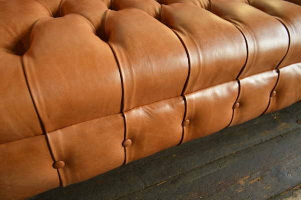 Hellbrauner Moderner Chesterfield Dreisitzer Designer Couch