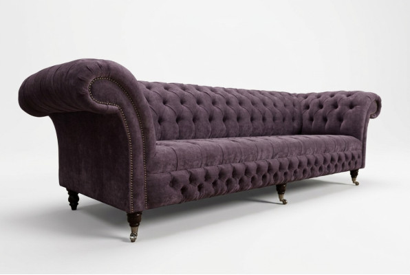 Klassische Chesterfield Sofa 4 Sitzer Sofas Polster Couchen Leder Braun Design