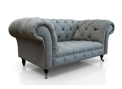 Luxus 2 Sitzer Couch Polster Sofa Leder Stoff Couchen Chesterfield Garnitur Neu