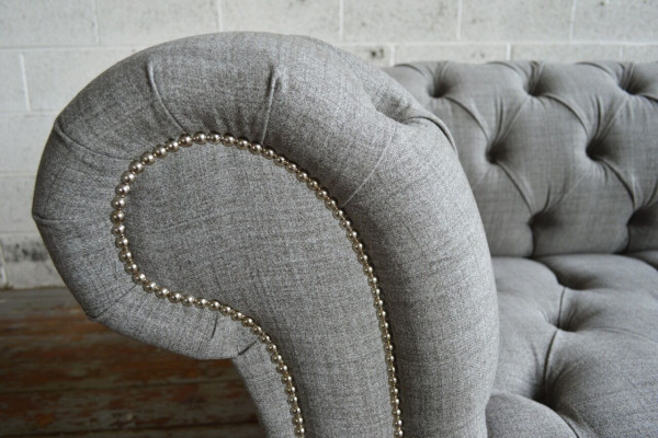 Design Chesterfield Sofa 3 Couch Sofa Set Stoff Polster Leder Dreisitzer Couchen