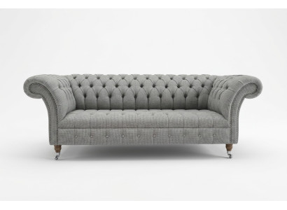 Wohnzimmer Chesterfield Sofa Design Textil Couchen Sofas Dreisitzer Grau Couch