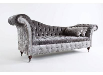 Grauer Designer 3 Sitzer Chesterfield Couch Polster Sofas Design Sofa
