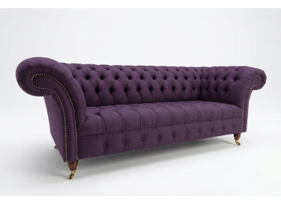 Moderner Lila Chesterfield Dreisitzer Wohnzimmer 3-er Sofa