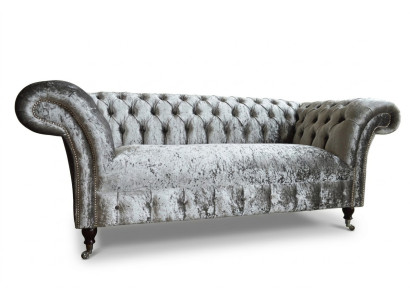 Chesterfield 2 Sitzer Couch Polster Sofa Designer Couchen Sitz Samt Textil Neu