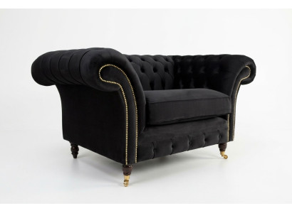 Chesterfield Design Stoff Couch Sessel 1.5 Sitzer Polster Sofas Lounge Neu Club