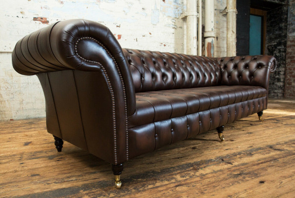 Klassische Chesterfield Leder Polster Luxus Sofa Design Couch Sofas 4 Sitzer Neu