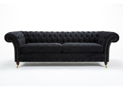Hochwertige Chesterfield Couch Polster Viersitzer Textil Sofa Webstoff XXL Stoff