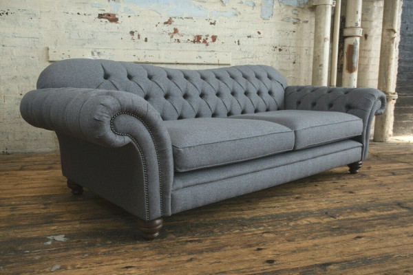 Sofa 4 Sitzer Couch design Chesterfield Sitz Garnitur Leder Textil Polster Neu