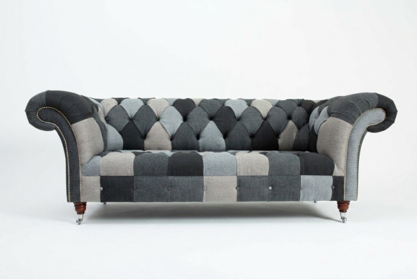 Sofa 3 Sitzer Couch design Chesterfield Sitz Garnitur Leder Textil Polster Neu