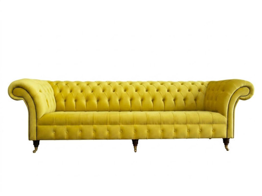 Design Sofa 4 Sitzer Polster Luxus Klassische Textil Chesterfield Sofas Couch