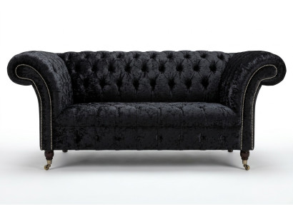 Luxus Chesterfield 2 Sitzer Couch Polster Sofa Textil Stoff Garnitur Neu Couchen